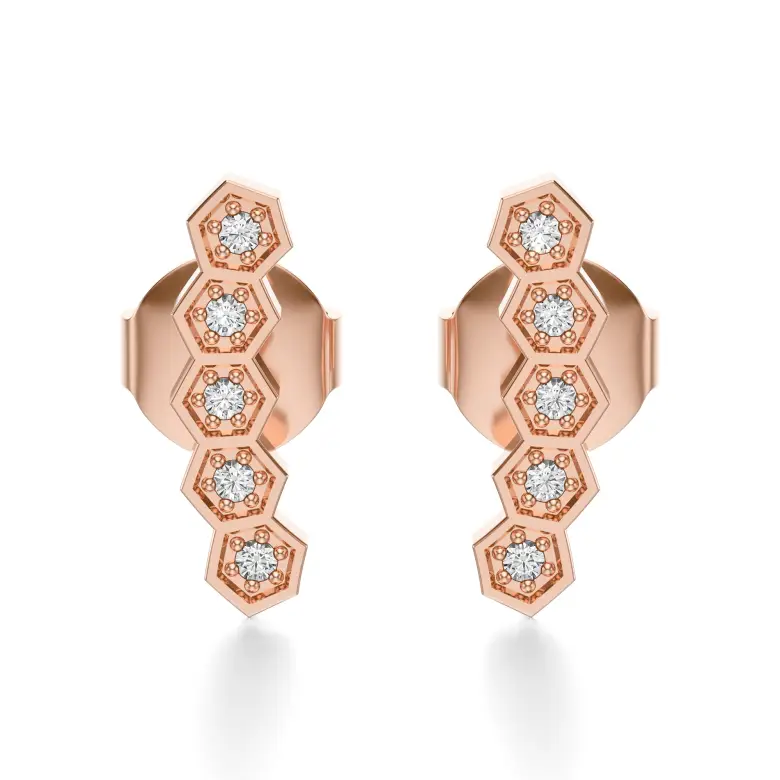 Kolczyki z diamentami z różowego złota AJK_020